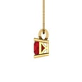 thumbnail image 3 of Clara Pucci 18K Yellow Solid Hypoallergenic Gold 0.5Ct Ruby Princess Cut Solitaire Designer Necklace Pendant For July, 3 of 6
