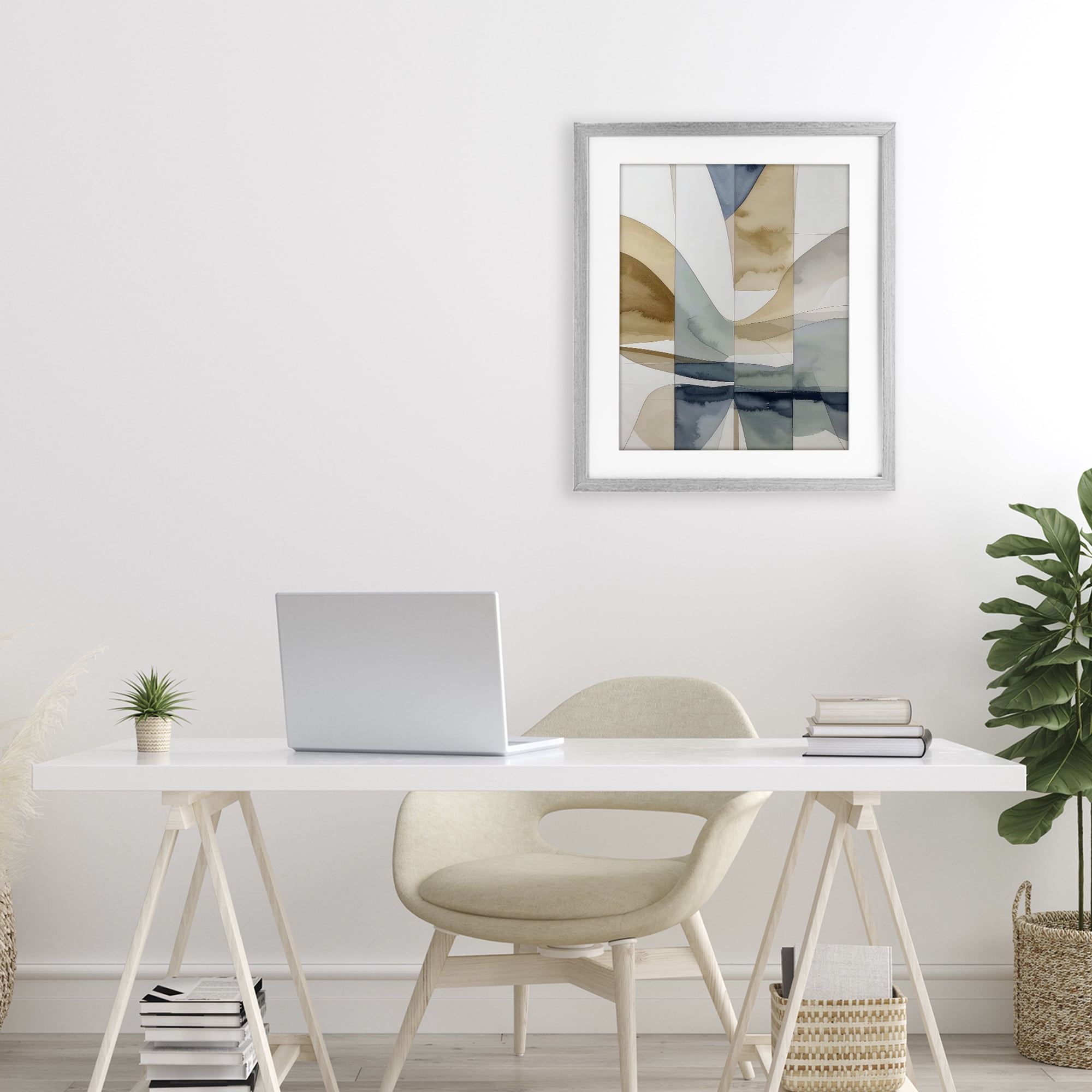 Stupell Industries Geographic Fluid Abstraction Gray Framed Print Under Glass, design by Alonza Saunders