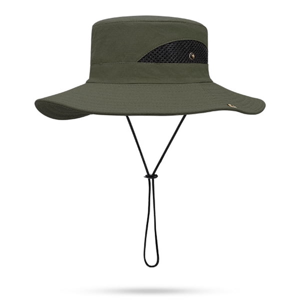 Sombrero de pescador con visera de poliéster de 60 cm de circunferencia para hombre y mujer, resistente al desgaste, impermeable, de ala grande