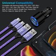 thumbnail image 3 of Hootek Car Charger Dual Port USB Car Charger Adapter 4.8A USB-C Fast Charging 2 Port Car Charger with 2 Pack 6FT Charging Cable Cord Type C Cable Nylon Braided for Samsung Android , Black+Purple, 3 of 7