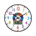 thumbnail image 3 of Reloj de pared infantil, 12", reloj educativo redondo multicolor silencioso para la enseñanza Estilo C, 3 of 9