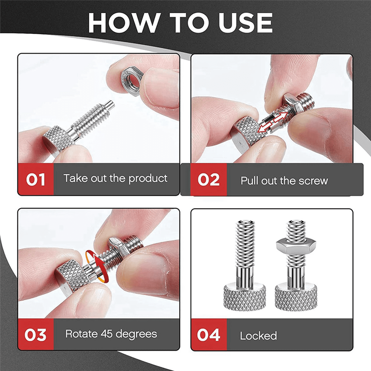 8Pcs Handle ,Quick Release Lock Pin, Retractable Spring Plunger, M6 Lockout Kit for Rolling Tool Box
