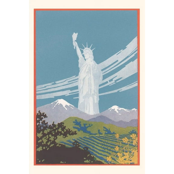 Pocket Sized - Found Image Press Journals: Vintage Journal Statue of Liberty in Mountains (Paperback)