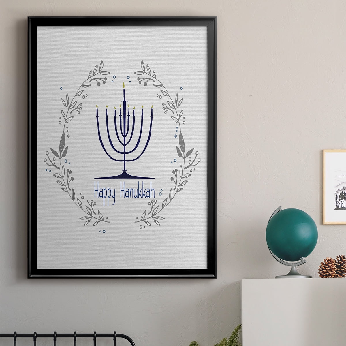 Happy Hanukkah II Premium Framed Print - Ready to Hang