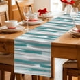 thumbnail image 5 of Blue Gray Stripes Table Runner - 36 Inch Long Watercolor Modern Abstract Minimalist Cotton and Linen Blended Dress Scarves Farmhouse Table Runner for Kitchen Dining, Coffee Table, 13" x 36", 5 of 8