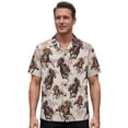 thumbnail image 2 of Cowboy Shirts for Men Summer Short Sleeve Button Up Notch Collar Western Cowboy Horse Printed Casual Shirt, 2 of 6