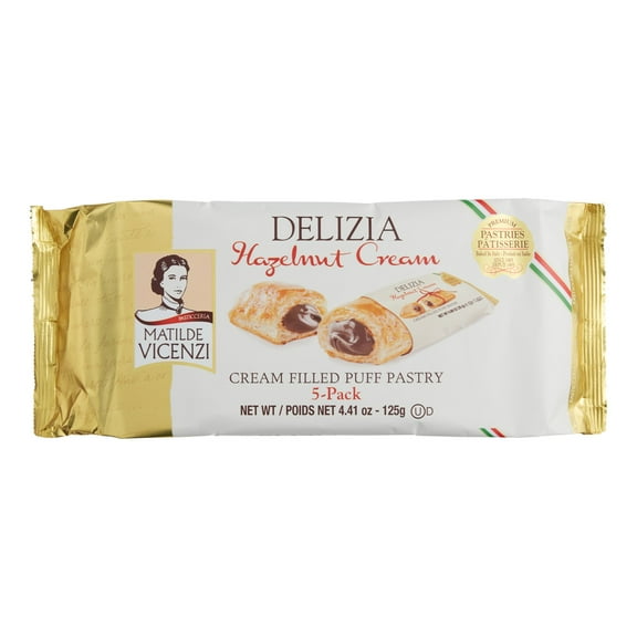 Matilde Vicenzi Delizia Hazelnut Cream Puff Pastry 4.41 oz Pack of 4