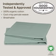 thumbnail image 2 of California Design Den King Pillow Cases Set of 2 - 100% Organic Cotton Pillowcases, Crisp Percale, Soft and Durable, Fits King Pillows - Sage Green, 2 of 8