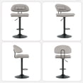 thumbnail image 5 of Hawsaiy Modern Bar Stools Set of 2, Ergonomic Double-Layer Upholstered Bar Stools with Back, Adjustable Swivel Barstools for Kitchen Island, Gray, 5 of 11