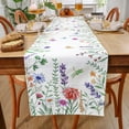 thumbnail image 6 of SHACOS Spring Table Runner 13x72 Inch Wild Flowers Farmhouse Linen Style Table Runner Waterproof Spring Kitchen Dining Table Decoration Indoor Outdoor Home Party Decor, 6 of 6