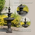 thumbnail image 4 of Teamson Home 2-Tier Classic Pedestal Outdoor Water Fountain–Shallow Basin with Adjustable Flow & Electric Pump, Dark Gray, 4 of 12