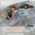 thumbnail image 4 of 3 Piece Farm Tractor Duvet Cover Set Twin Size,Microfiber Comforter/Quilt Cover with Corner Ties and 2 Pillowcases,Green Truck Country Rustic Field Harvester All Season Bedding with Zipper Closure, 4 of 8