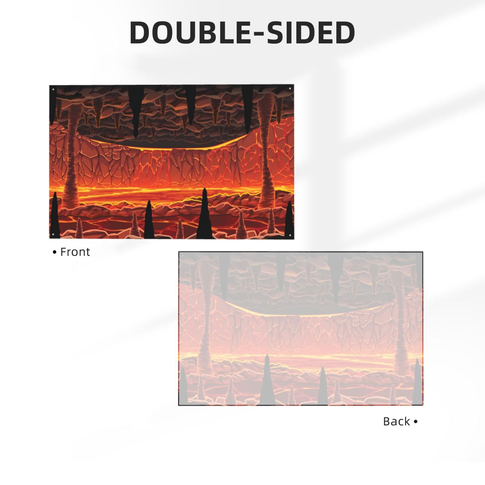 Hot Cave With Lava Four Hole Decorated Banner Flag for Garden Yard Home Decoration Indoor Outdoor 4x6 Ft
