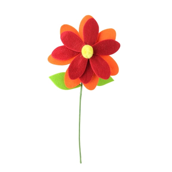 Raz 16” Red and Orange Rounded Flower Christmas Spray