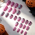 thumbnail image 4 of Miwamany 24Pcs Halloween Goth Press on Nails Medium Stiletto Almond Fake Nails Red Halloween Acrylic False Nails Full Cover Reusable Stick on Nails for Women Girls, 4 of 7