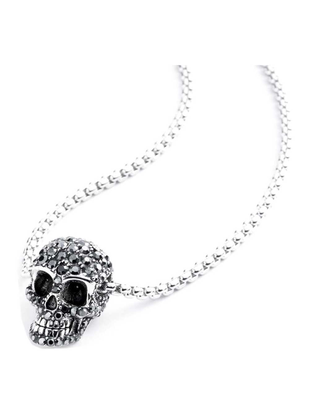 Harley-Davidson Women's Crystal Skull Necklace & Earring Set