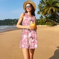 thumbnail image 3 of Lsque Rose Flowers Pattern Summer Dresses for Women – Sleeveless T-Shirt Swing Sundress, Perfect for the Beach and Casual Days, 3 of 7