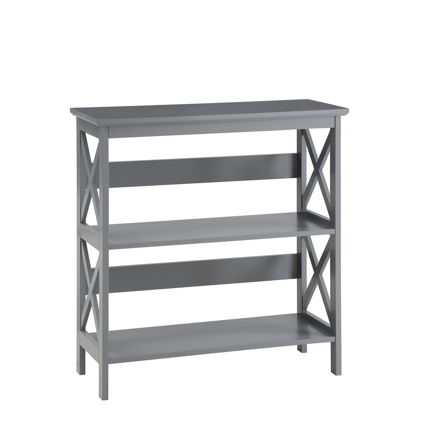 HomeStock Art Nouveau Allure Bookcase - Modern Design with Spacious Shelves, Enhance Your Home Decor with Style-Color:Black,Size:3 Tier with Open Shelves