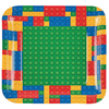 Brick Birthday Party Pack: 8 Plates, 16 Napkins, Lego-Type Party Supplies