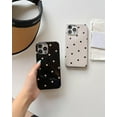 thumbnail image 6 of Retro White Polka Dots Cute Phone Case Compatible with iPhone 14 Pro Classic Trendy Stylish Pattern Slim Soft IMD Glossy Protective Girls Women Cover(iPhone 14pro 6.1inch,Black), 6 of 9