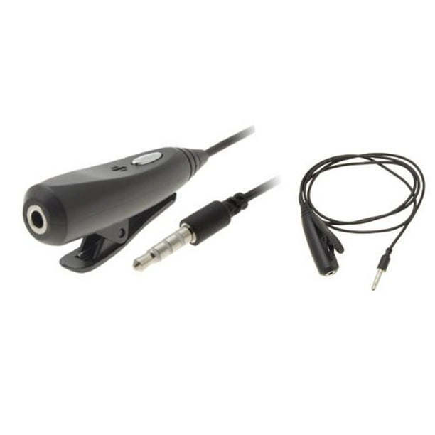 3.5mm Stereo Headset Adapter with Mic and Control Button Black