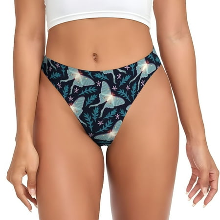 Thongs for Women - glowing butterfly No Show Seamless Womens Thongs Underwear  Soft Stretch G String Thongs for Women Cuteness Ladies Thong Bikini Panties Briefs