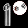 thumbnail image 1 of Keenso Pill Keychain, Durable Stainless Steel Keychain Portable Pill Holder Tablet Container, For Traveling Camping Emergency, 1 of 7