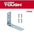 thumbnail image 2 of Hyper Tough 2-1/2 x 2-1/2 inch Corner Brace, Steel, Zinc Plated (4 Pack), mounting hardware included, 2 of 9