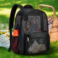 thumbnail image 2 of Bolso de hombro de malla Bolso de escuela fácil Bolso de viaje Mochilas de playa (Negro), 2 of 6