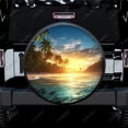 thumbnail image 1 of Sunny Tropical Landscape Polyester Universal Spare Wheel Tire Cover Wheel Covers for Trailer RV SUV Truck Camper, 1 of 5