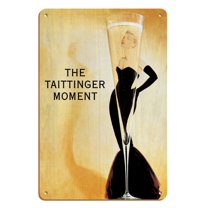 The Taittinger Moment - Champagne Advertisement featuring actress Grace Kelly - Vintage Advertising Poster by Patrick Arlet c.1988 - 8 x 12 inch Vintage Wood Art Sign