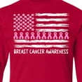 thumbnail image 4 of Inktastic Breast Cancer Awareness Pink Ribbons and Flag Long Sleeve Youth T-Shirt, 4 of 5