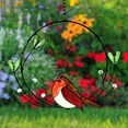 DBYLXMN Beautiful Hummingbird Color Glass Metal Hanging Bird Painting