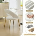thumbnail image 6 of CQSXDA Teddy Dining Chair Set With Curved Backrest and Gold Metal Legs for Kitchen or Dining Room, 6 of 10