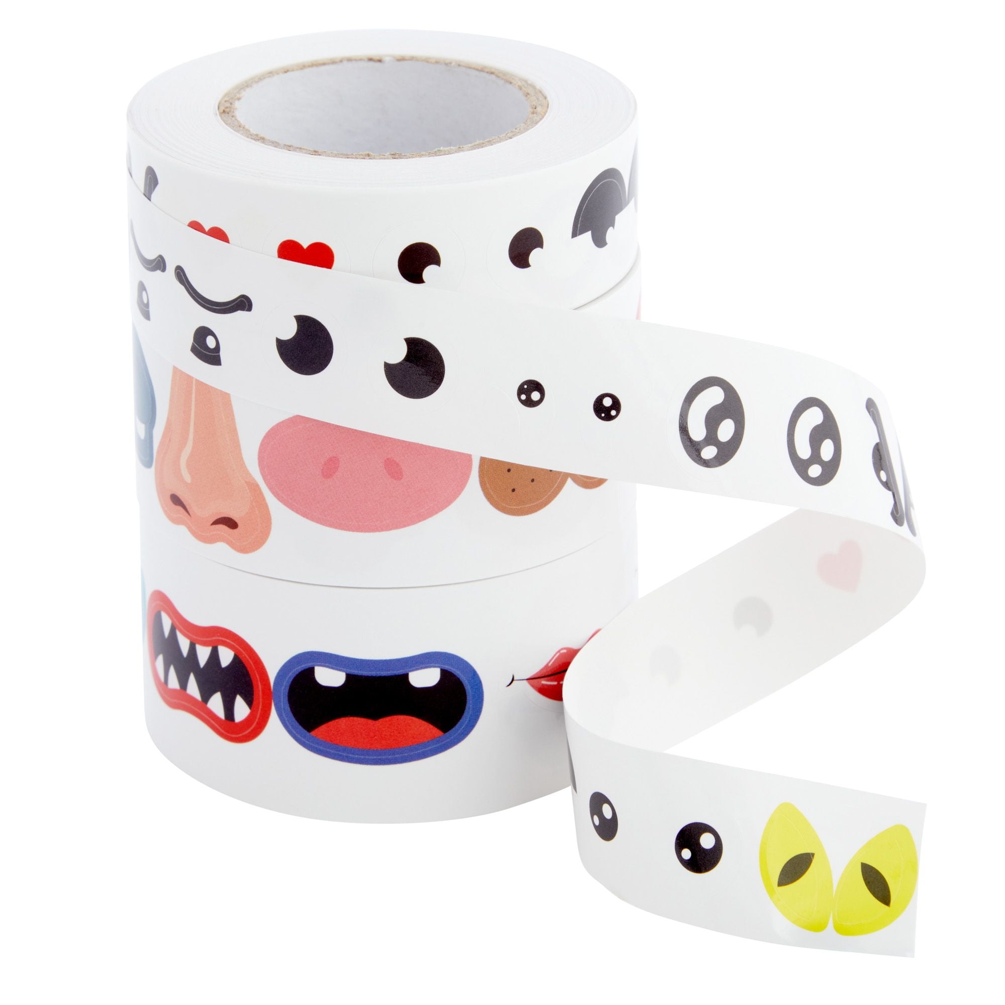 Face Stickers Roll for Kids (3 Rolls, 1500 Pieces)