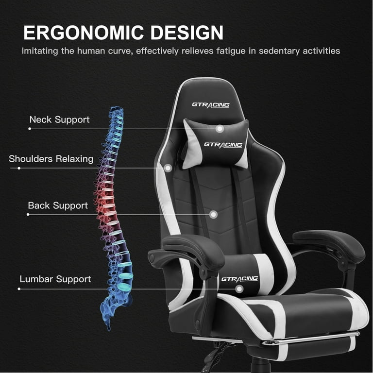 GTRACING GTWD-200 Gaming Chair with Footrest, Height Adjustable