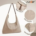 thumbnail image 5 of SUOSDEY Shoulder Bag for Women Suede Tote e Bag Satchels Crossbody Purse for Travel College Work Tote Handbag, 5 of 7