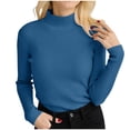 thumbnail image 1 of Chandail Côtelé pour Femmes Taille Unique Col Roulé Élégant Tricoté Manches Longues Ajusté Automne Hiver, 1 of 4