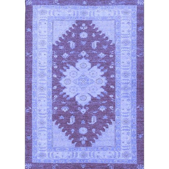 Ahgly Company Indoor Rectangle Persian Blue Traditional Area Rugs, 5' x 7'