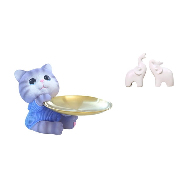 Bandeja de resina con forma de oso, gato y , ideal para regalar, decorar el hogar y la oficina.