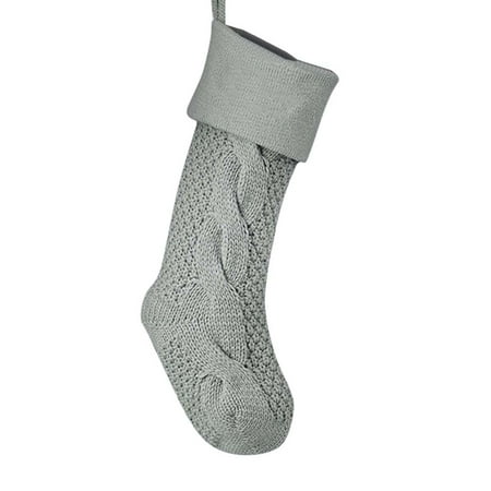 

Wovilon Christmas Large Knitted Wool Home Wall Decoration Candy Bag Socks Sleeve Diamond Gift Bag Socks