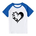 thumbnail image 2 of Feancey T-Shirts d'Été pour Garçons Filles à Imprimé Cœur Manches Courtes Hauts Confortables Amples T-Shirts pour Enfants Décontractés Col Rond T-Shirts Graphiques Liquidation Éclair Bleu 5 Ans, 2 of 10