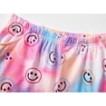 thumbnail image 5 of Beezizac Summer Tie Dye Pajamas for Girls Smiling Face Pattern Tween Clothes PJ Set Big Kid Size 6, 5 of 7