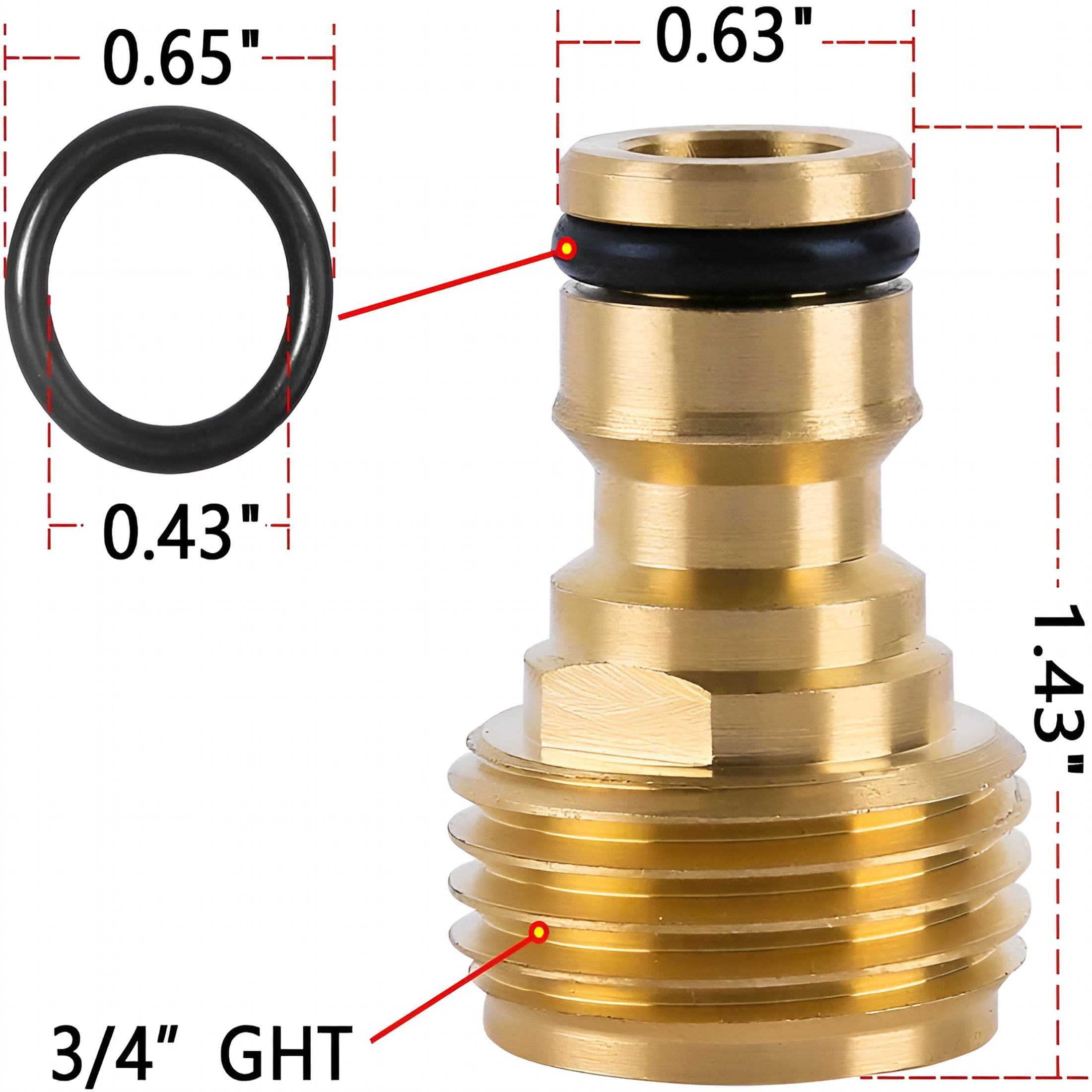 ZHZFKQ Garden Hose Quick Connect Solid Brass Quick Connector Garden Hose Fitting Water Hose Connectors 3/4 inch GHT (3 SETS)