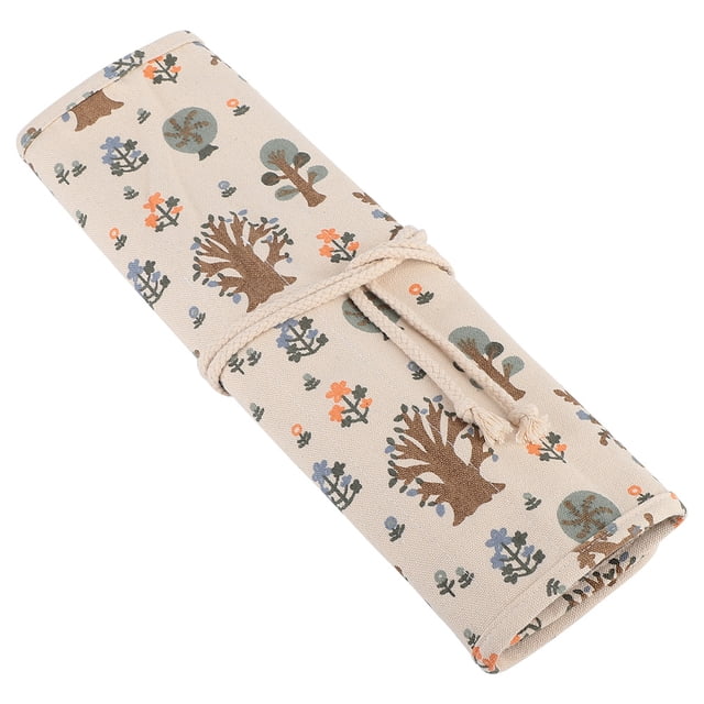 Estuche enrollable BuyWeekMX para lápices de lona estampado floral