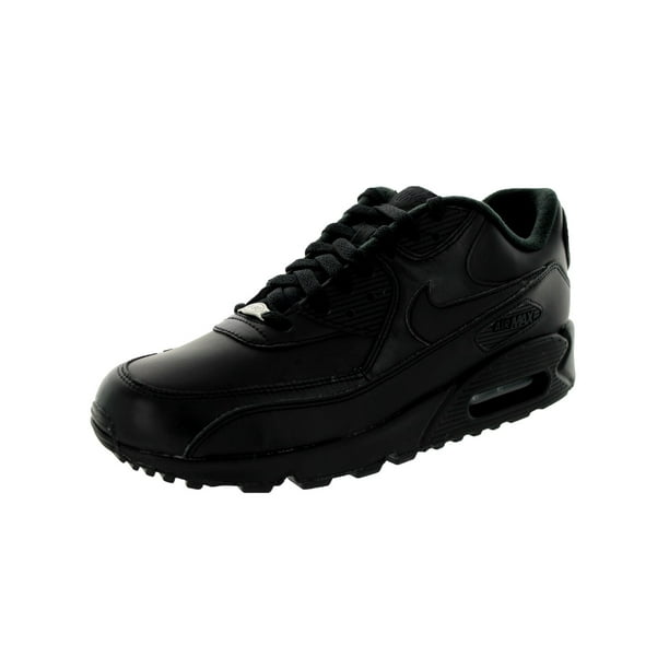 Pensamiento Frente a ti Espacio cibernético Nike Mens Air Max 90 Leather Running Shoes Black/Black 302519-001 Size 11.5  - Walmart.com