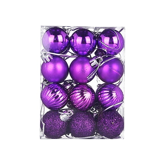 KQJQS Purple 24PC - 30mm Christmas Xmas Tree Ball Bauble Hanging Home Party Ornament Decor