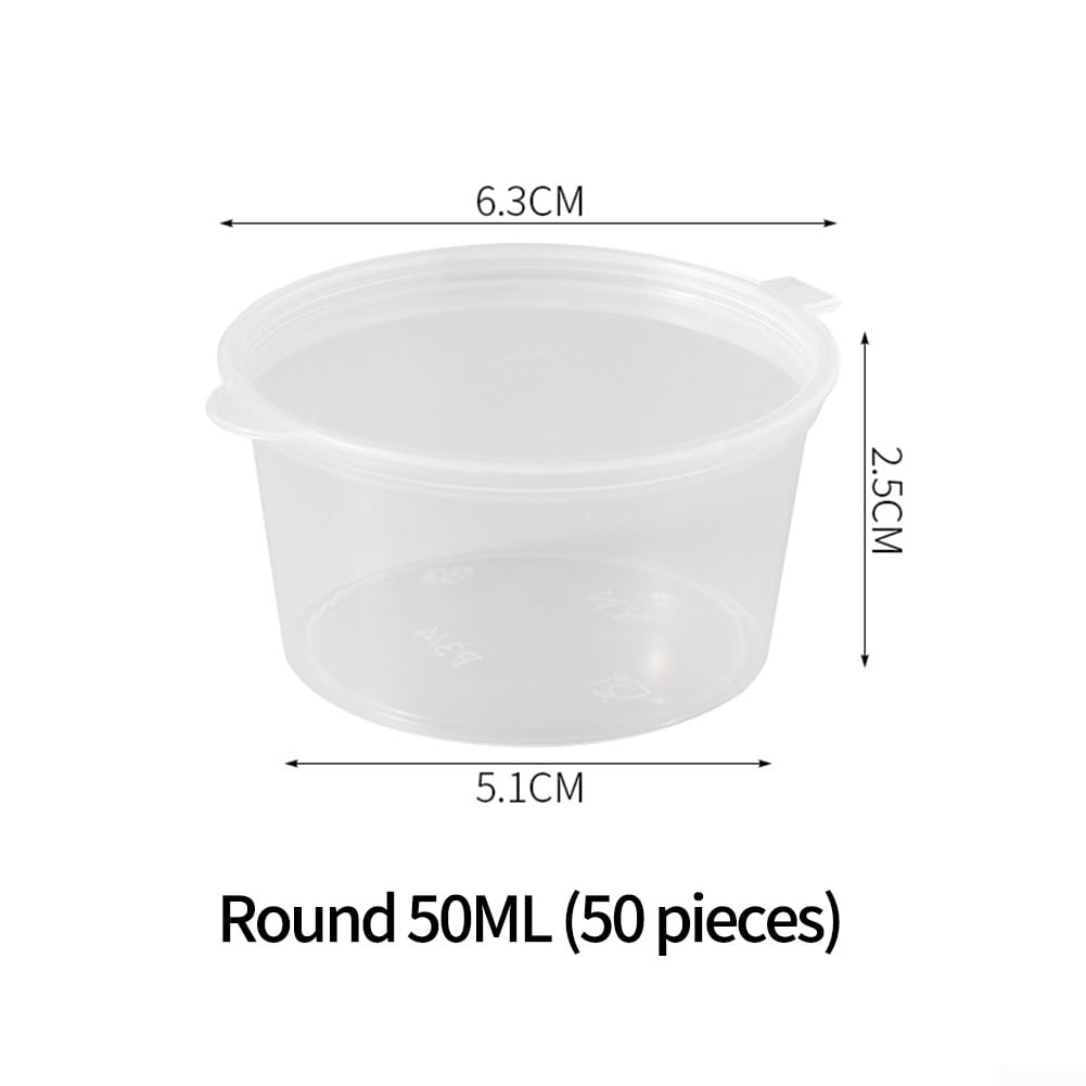 Disposable Sauce Box Seasoning Round Transparent Conjoined Plastic Box With Lid