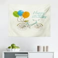 thumbnail image 1 of Bike Party Tapestry, Bicycle Motif and Colorful Flying Balloons on Plain Pastel Backdrop, Fabric Wall Hanging Decor for Bedroom Living Room Dorm, 2 Sizes, Champagne Multicolor, by Ambesonne, 1 of 1