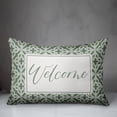 thumbnail image 3 of Creative Products Welcome Green and White Geometric Quatrefoils 14x20 Indoor / Outdoor Pillow, 3 of 3
